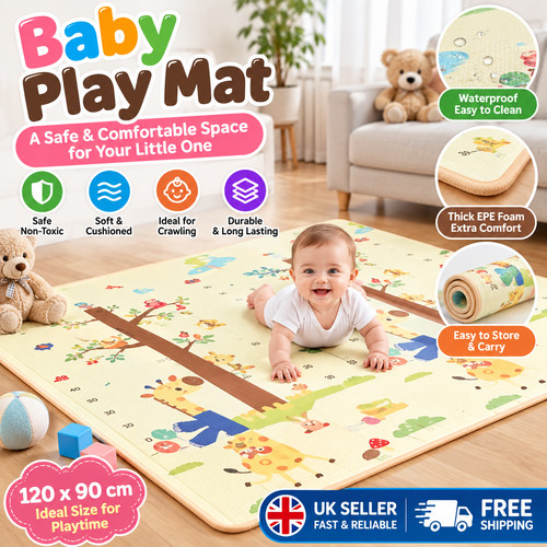 Foldable baby play mat extra - foldable,